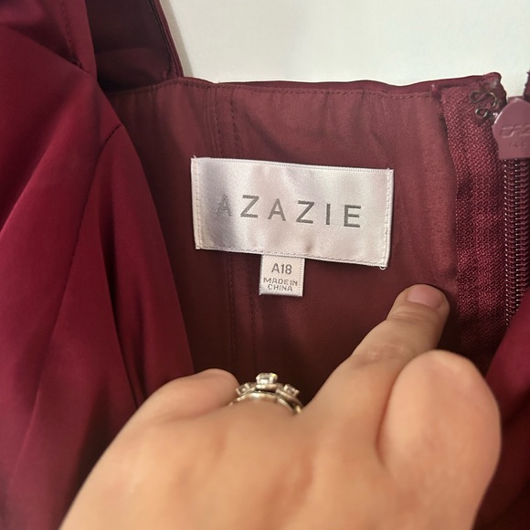 Azazie Harlie Dress sz 18 in Cabernet Stretch Satin - Picture 3 of 3